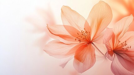 Fototapeta premium Delicate Peach Blossoms Softly Illuminated