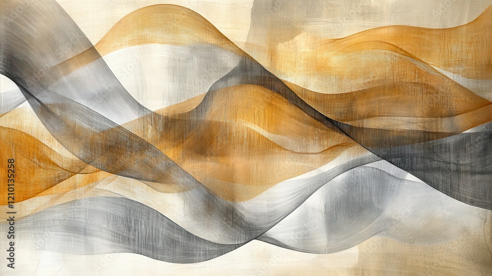 Aufkleber Abstract pencil strokes create a dynamic interplay of overlapping colors and textures on a light background