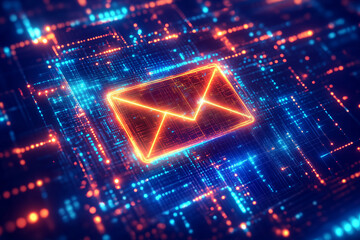 abstract glowing background email data security scam warning cyber theme