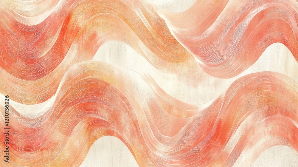 Aufkleber Abstract pencil strokes create a flowing pattern in warm tones, evoking a sense of movement and texture across the surface