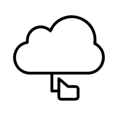 cloud storage icon, cloud storage line art - simple line art of cloud storage, perfect for cloud storage logos and icons