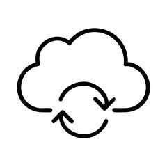 cloud sync icon, cloud sync line art - simple line art of cloud sync, perfect for cloud sync logos and icons