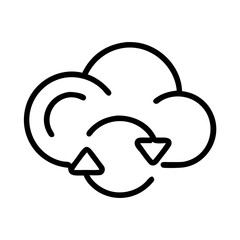 cloud sync icon, cloud sync line art - simple line art of cloud sync, perfect for cloud sync logos and icons