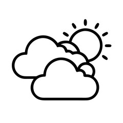 cloudy sky icon, cloudy sky line art - simple line art of cloudy sky, perfect for cloudy sky logos and icons