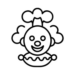 clown icon, clown line art - simple line art of clown, perfect for clown logos and icons