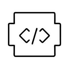 coding brackets icon, coding brackets line art - simple line art of coding brackets, perfect for coding brackets logos and icons