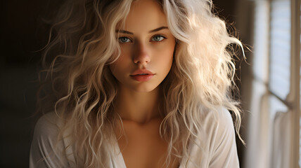 Fototapeta premium Serene Blonde Hairstyle