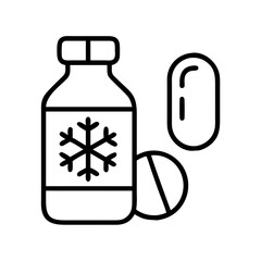 cold medicine icon, cold medicine line art - simple line art of cold medicine, perfect for cold medicine logos and icons