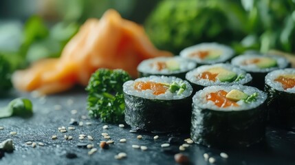 Sushi preparation art kitchen food photo culinary close-up culture