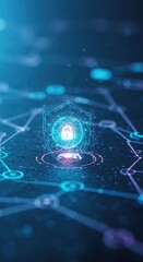 Obraz premium Cyber security Data lock Protection Information privacy defence internet business technology concept