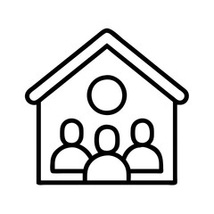 community center icon, community center line art - simple line art of community center, perfect for community center logos and icons