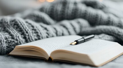 Obraz premium Capturing creativity well-worn journal and fountain pen intimate indoor setting