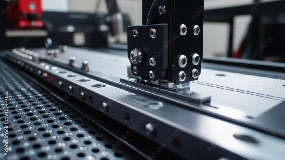 Aufkleber close up view of a robotic arm executing precise operations on a production line, highlighting the r
