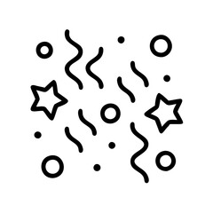 confetti icon, confetti line art - simple line art of confetti, perfect for confetti logos and icons