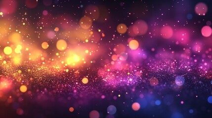 Colorful bokeh lights with glitter effect