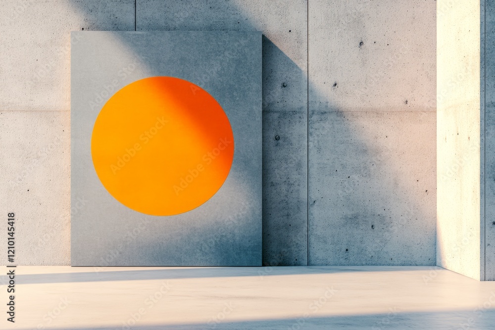 Aufkleber A simple design featuring a yellow square in the center of a neutral gray canvas, creating a bold and modern aesthetic