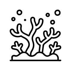 coral reef icon, coral reef line art - simple line art of coral reef, perfect for coral reef logos and icons