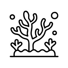 coral reef icon, coral reef line art - simple line art of coral reef, perfect for coral reef logos and icons