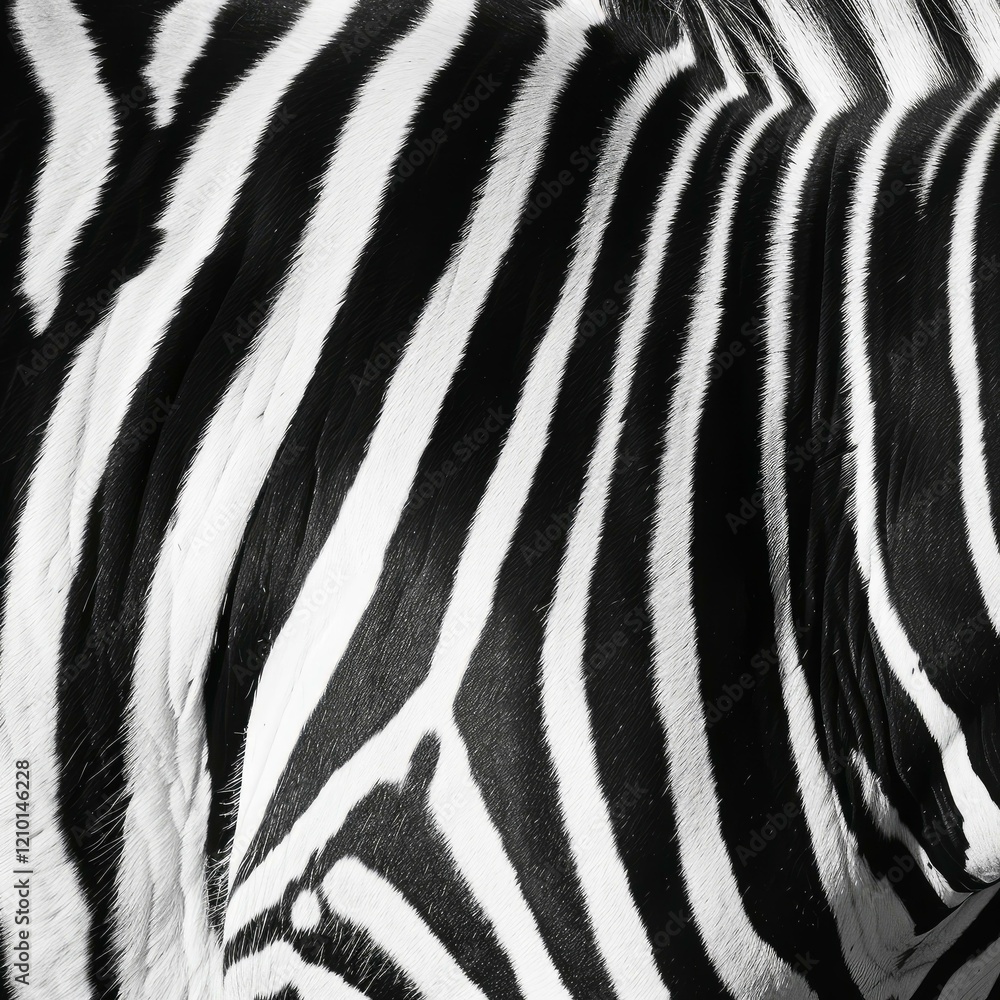 Poster black and white stripes creating a distinctive pattern on zebra skin