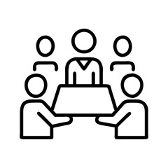 corporate meeting icon, corporate meeting line art - simple line art of corporate meeting, perfect for corporate meeting logos and icons