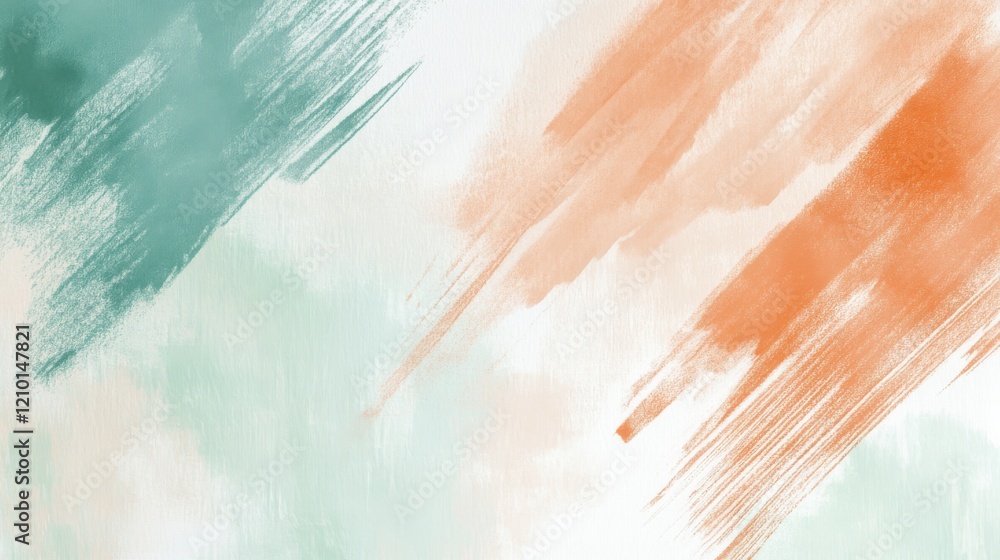 Aufkleber soft pencil strokes create a soothing abstract design in mint and peach tones suggesting calm and tr