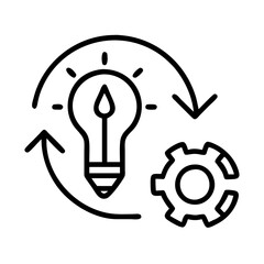 creative process icon, creative process line art - simple line art of creative process, perfect for creative process logos and icons