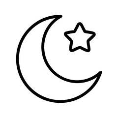 crescent moon icon, crescent moon line art - simple line art of crescent moon, perfect for crescent moon logos and icons