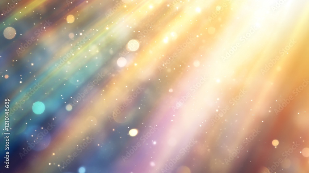 Poster overlay rainbow flare effect, lens glare and sunlight rays. vector realistic illustration with spect