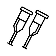 crutches icon, crutches line art - simple line art of crutches, perfect for crutches logos and icons