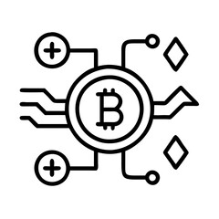 cryptocurrency icon, cryptocurrency line art - simple line art of cryptocurrency, perfect for cryptocurrency logos and icons