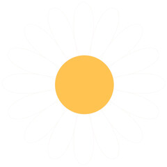 Simple Graphic Flower Icon. Summer Garden Plant Blossom Symbol. Baby Party or Kid Shirt Print Decorative Element.