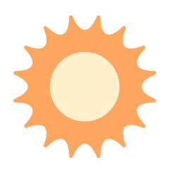 Simple Graphic Sun Icon. Summer Bright Sky Weather Symbol Decorative Element. 