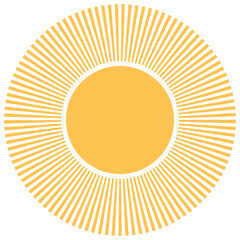 Simple Graphic Sun Icon. Summer Bright Sky Weather Symbol Decorative Element.
