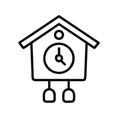 cuckoo clock icon, cuckoo clock line art - simple line art of cuckoo clock, perfect for cuckoo clock logos and icons