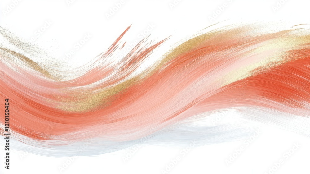 Aufkleber artistic brush strokes create an elegant composition on a white background with subtle pencil effect