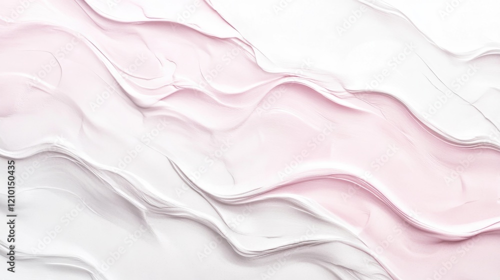 Poster elegant abstract design with soft pink and white waves on a minimalistic background, perfect for mod