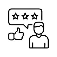 customer review icon, customer review line art - simple line art of customer review, perfect for customer review logos and icons