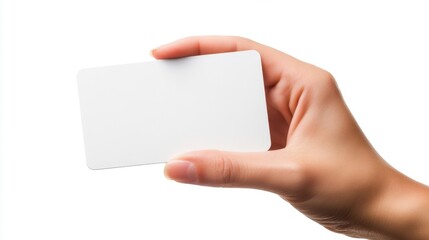 Versatile Blank White Plastic Card Template for Branding, ID, and Design | Isolated on White Background