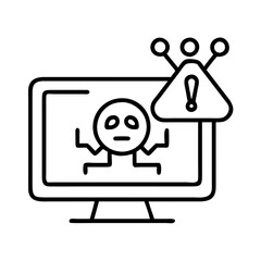 cyberattack icon, cyberattack line art - simple line art of cyberattack, perfect for cyberattack logos and icons