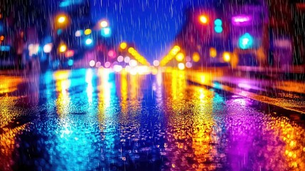 Obraz premium Vibrant street life tokyo night scene urban environment low angle view bustling with neon reflections