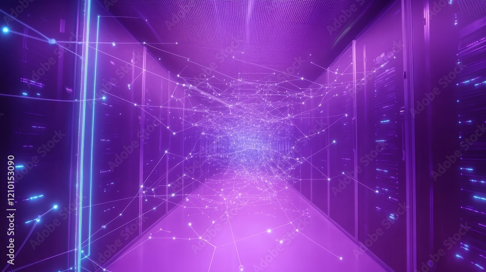 Poster big data, information architecture isometric technology concept vector. information flow through lum