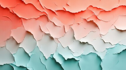 Abstract gradient of pencil strokes from mint to coral with layered textures created on a digital canvas