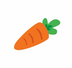 Carrot with Greens Attached on White.carrot vegetable icon