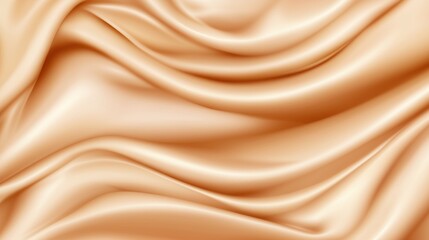 Obraz premium Elegant satin fabric draping softly in a warm tone with gentle waves and folds