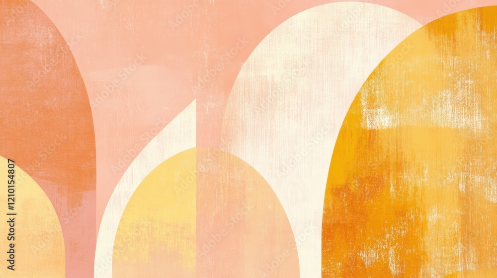 Aufkleber warm-toned abstract design featuring soft peach and yellow shapes creating a soothing visual experie