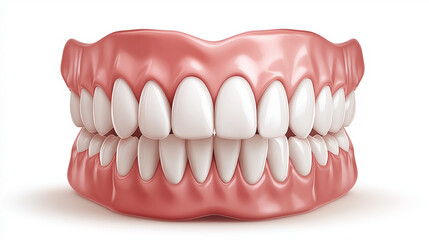 Obraz premium Realistic 3D Model of Human Teeth and Gums for Dental Education and Health Awareness