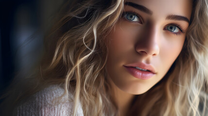 Fototapeta premium Serene Blonde Portrait