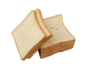 Slices of bread isolated on transparent background	