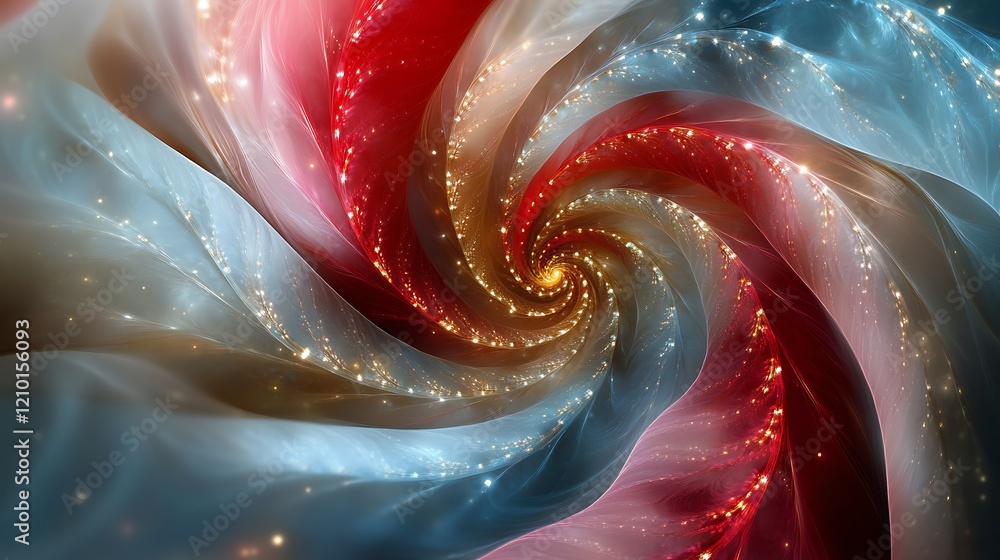 Aufkleber abstract fabric swirl: a mesmerizing abstract composition featuring a shimmering fabric swirl in sha