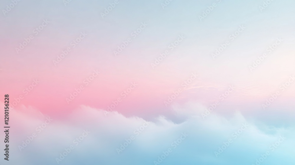 Fototapete soft gradient backdrop displaying seamless transitions from light blue to pink with gentle, fluffy c